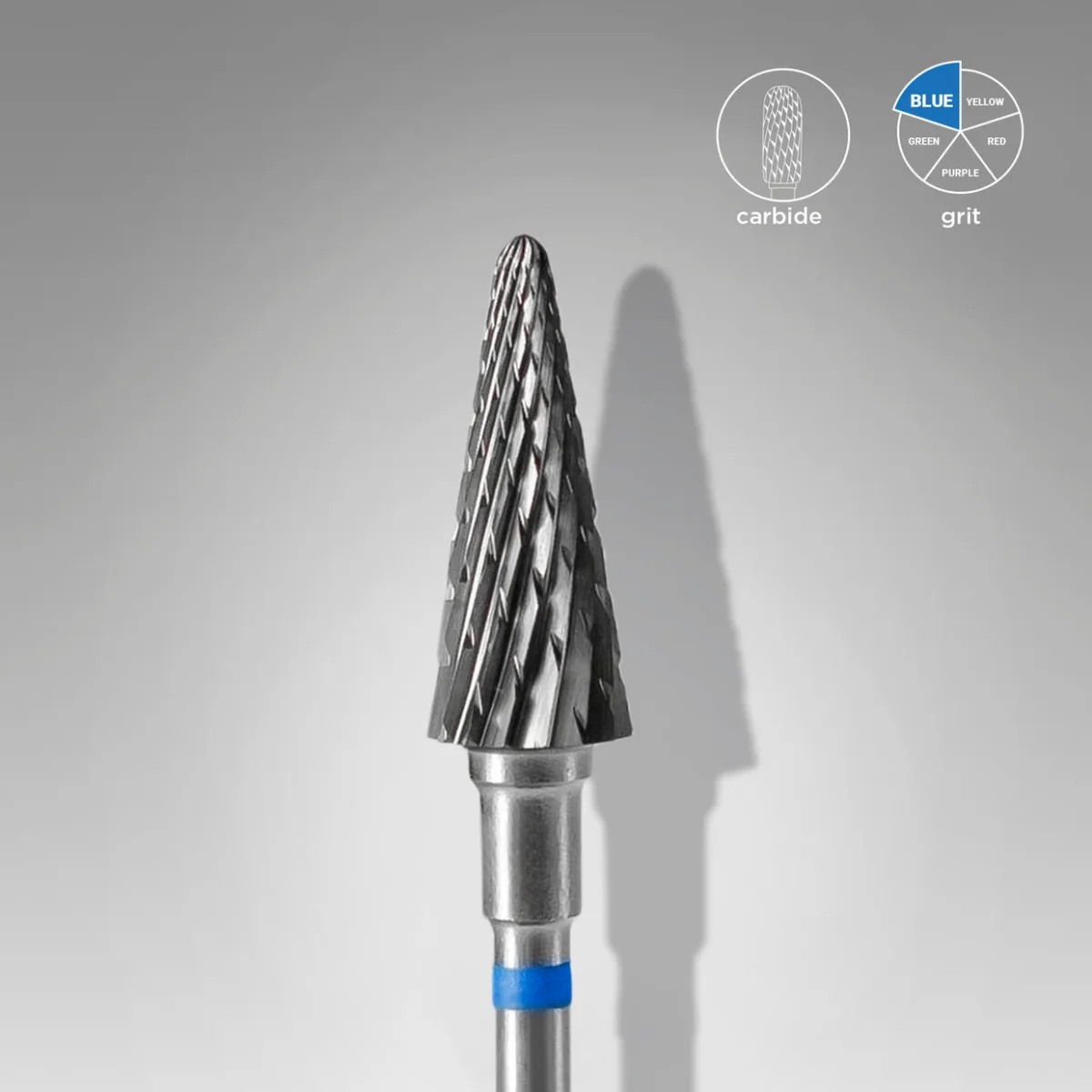 Staleks Pro Expert Sert Alaşım Koni Freze - Mavi, Çap 6mm, Çalışma Kısmı 14mm