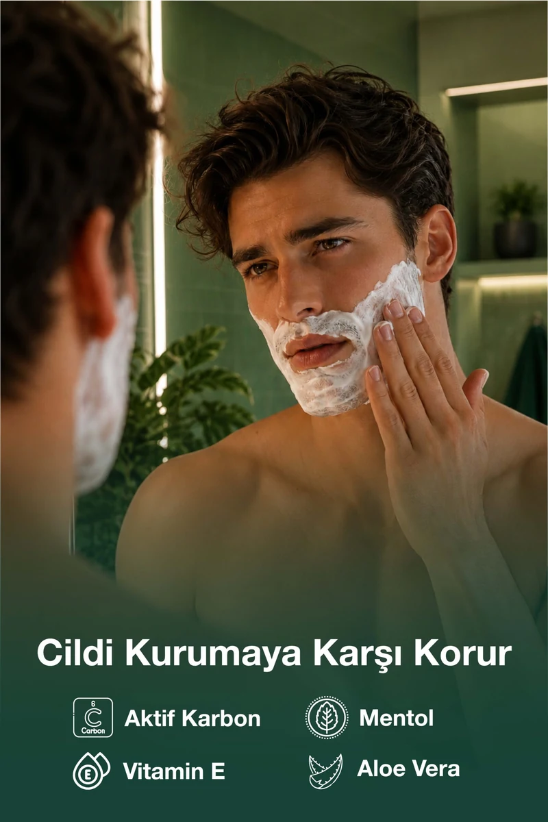 Biomen Aktif Karbon Tıraş Köpüğü 200 ml - Hassas Ciltler İçin kutu