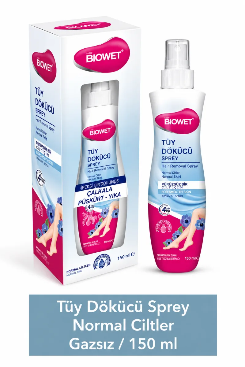 Biowet Parfüm Etkili Tüy Dökücü Sprey 150 ml - Normal Ciltler İçin