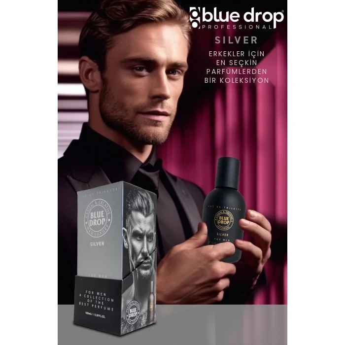 Blue Drop Erkek Parfüm 100 ml - Silver kutu