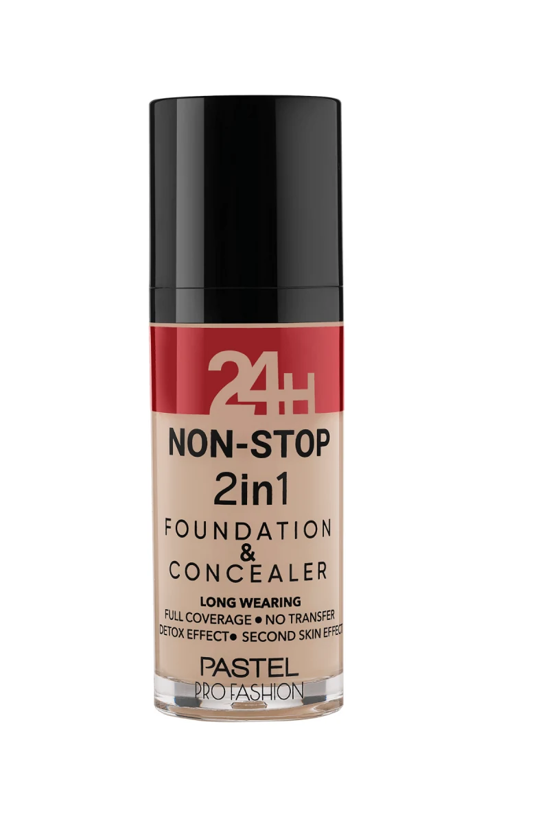 Pastel 24H Non Stop 2in1 Foundation & Concealer - No: 605 Sand resmî ürün görseli