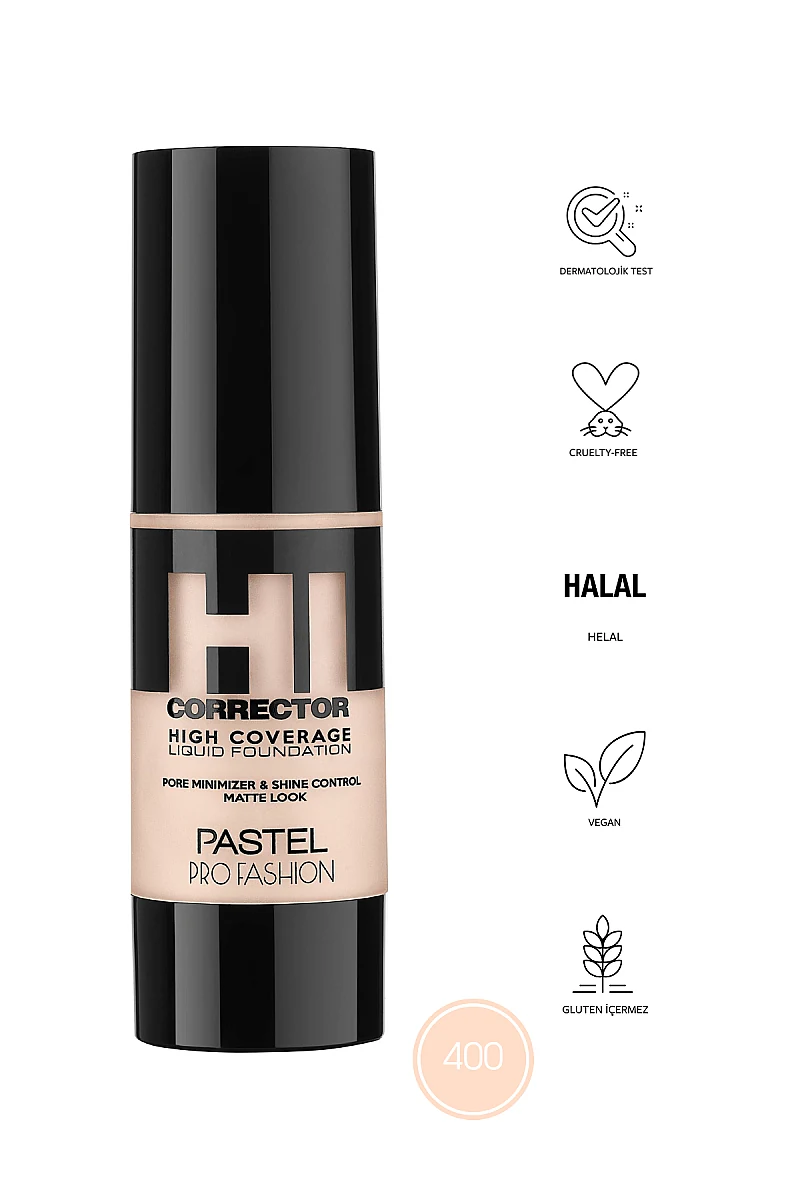Pastel High Coverage Liquid Foundation - No: 400 ürün görseli