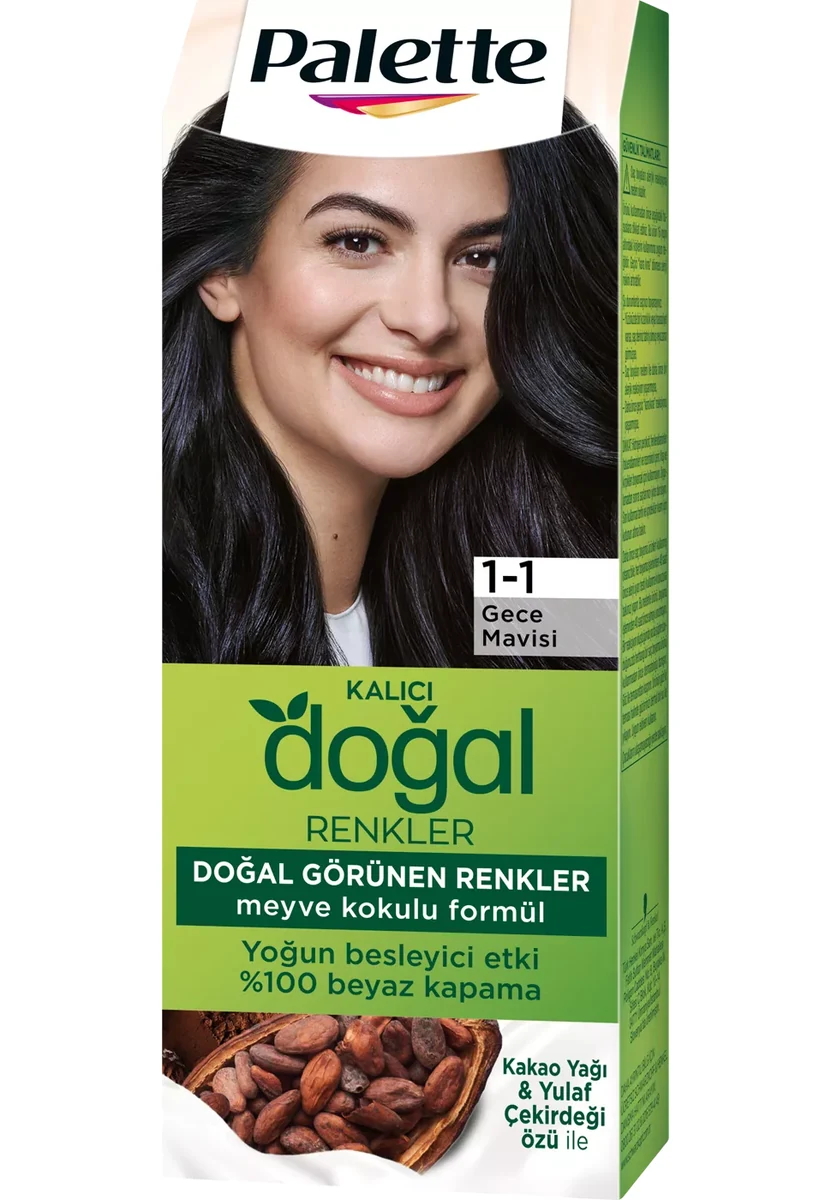 Palette Kalıcı Doğal Renkler Saç Boyası - 1-1 Gece Mavisi resmî ürün görseli