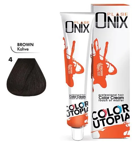 Onix Tüp Saç Boyası 60 ml Profesyonel Krem Boya - 4 Kahve