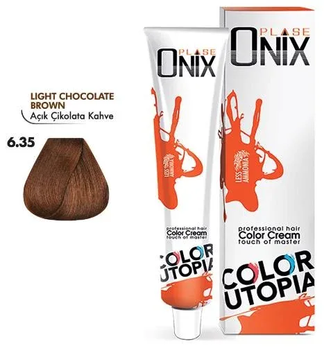 Onix Tüp Saç Boyası 60 ml Profesyonel Krem Boya - 6/35 Açık Çikolata Kahve