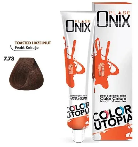 Onix Tüp Saç Boyası 60 ml Profesyonel Krem Boya - 7/73 Findik Kabuğu