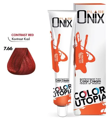 Onix Tüp Saç Boyası 60 ml Profesyonel Krem Boya - 7/66 Kontrast Kizil