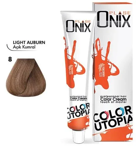 Onix Tüp Saç Boyası 60 ml Profesyonel Krem Boya - 8.00 Yoğun Açık Kumral