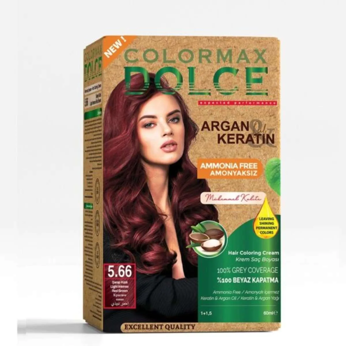 Colormax Dolce Amonyaksız, Doğal Set Boya - 5.66 Şarap Kızılı