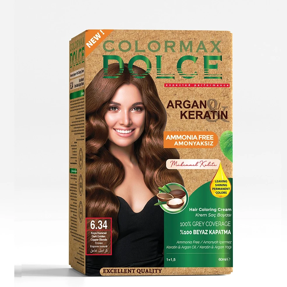 Colormax Dolce Amonyaksız, Doğal Set Boya - 6.34 Koyu Karamel resmî ürün görseli