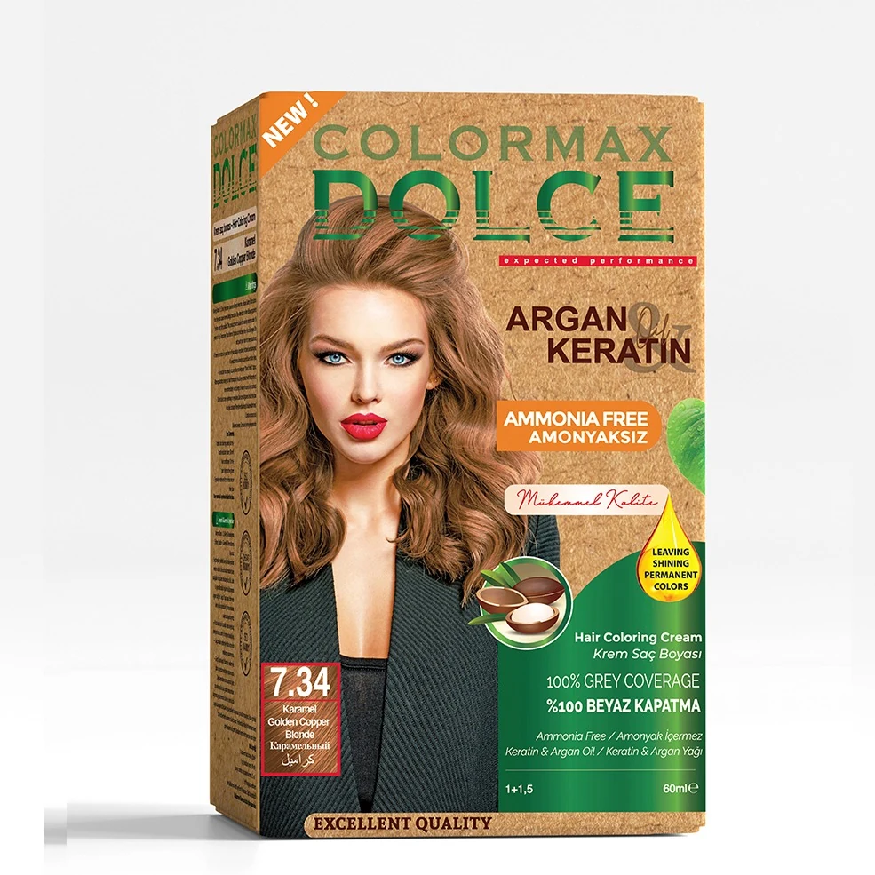 Colormax Dolce Amonyaksız, Doğal Set Boya - 7.34 Açık Karamel resmî ürün görseli