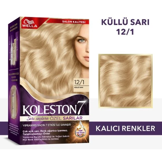 Wella Koleston Kit Saç Boyası - 12/1 Küllü Sari kutu