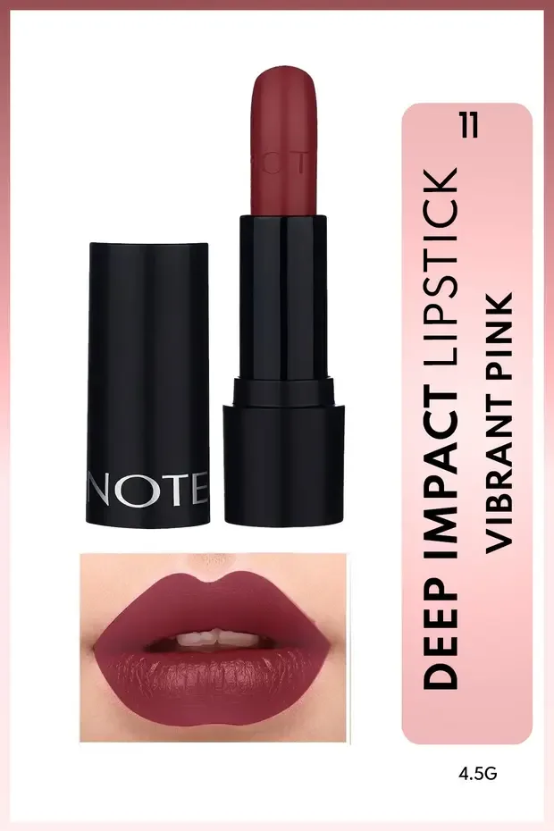 Note Deep Impact Lipstick Kremsi Ruj - 11 Vibrant Pink - Kırmızı