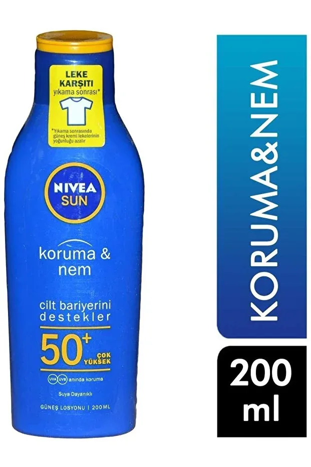 NIVEA Sun Güneş Losyonu Koruma ve Nem 200 ml - 50+ Sfp