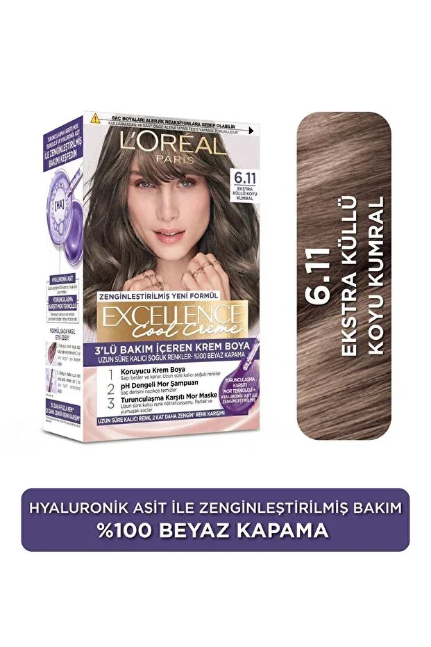 L'Oreal Excellence Cool Creme Saç Boyası - 6.11 Ekstra Küllü Koyu Kumral