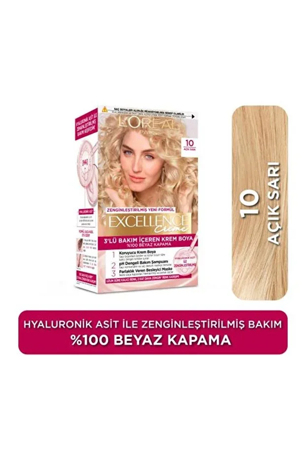 L'Oreal Excellence Cool Creme Saç Boyası - 10 Açık Sarı