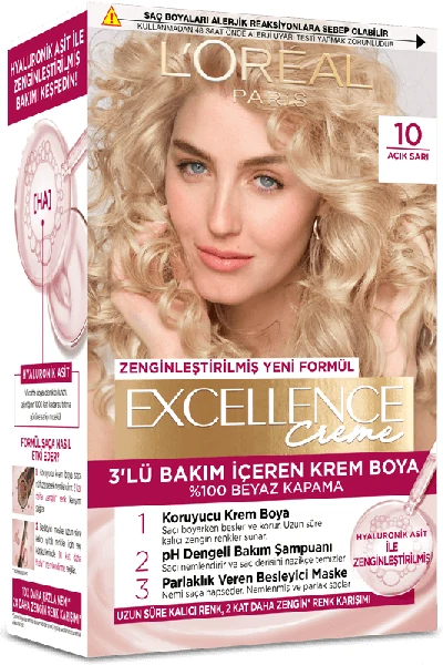 L'Oreal Excellence Cool Creme Saç Boyası - 10 Açık Sarı resmî ürün görseli