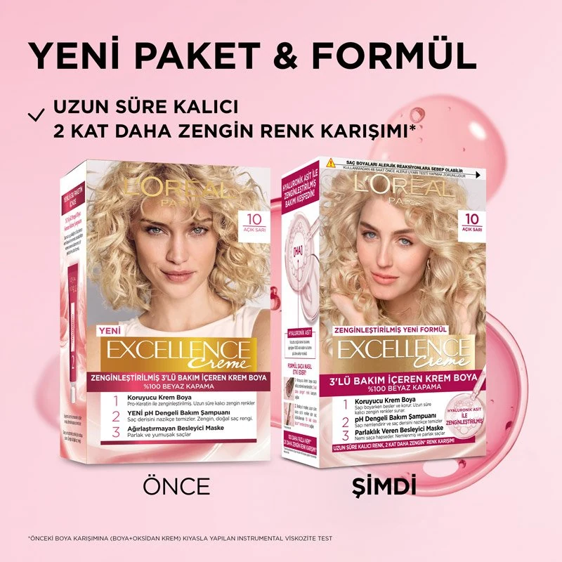 L'Oreal Excellence Cool Creme Saç Boyası - 10 Açık Sarı kutu