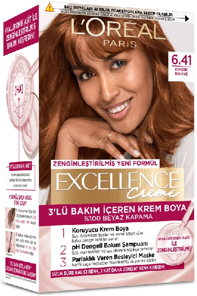 L'Oreal Excellence Cool Creme Saç Boyası - 6.41 Fındık Kahvesi resmî ürün görseli