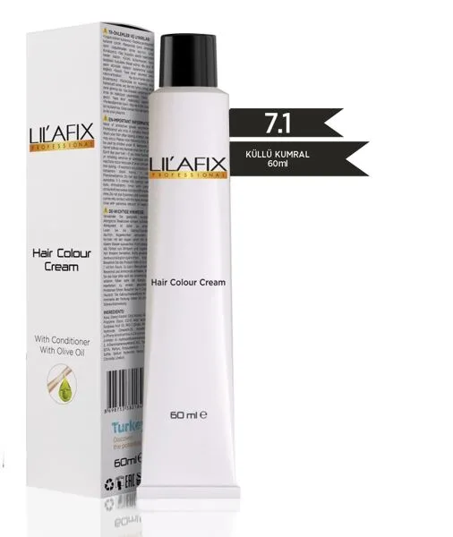 Lilafix Krem Profesyonel Tüp Saç Boyası 60ml - 7.1 Küllü Kumral