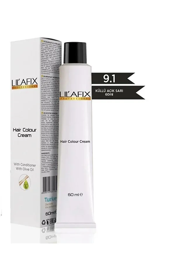 Lilafix Krem Profesyonel Tüp Saç Boyası 60ml - 9.1 Küllü Açık Sarı