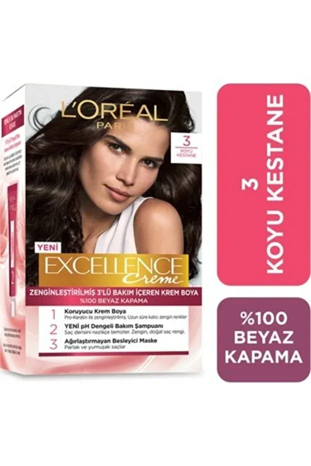 L'Oreal Paris Excellence Saç Boyası - Koyu Kestane No 3