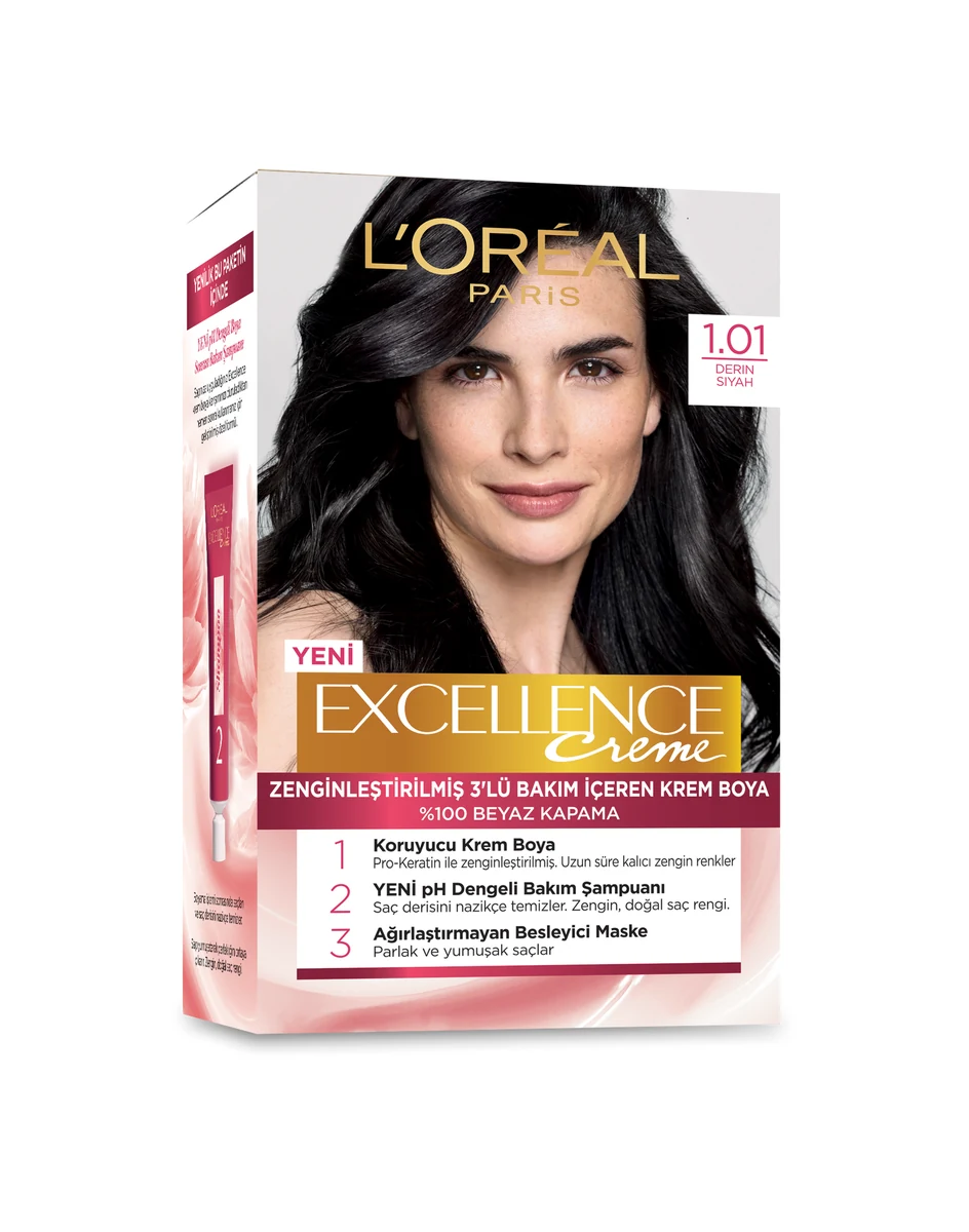 L'Oreal Paris Excellence Saç Boyası - 1.01 Derin Siyah resmî ürün görseli