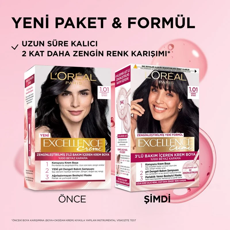 L'Oreal Paris Excellence Saç Boyası - 1.01 Derin Siyah kutu