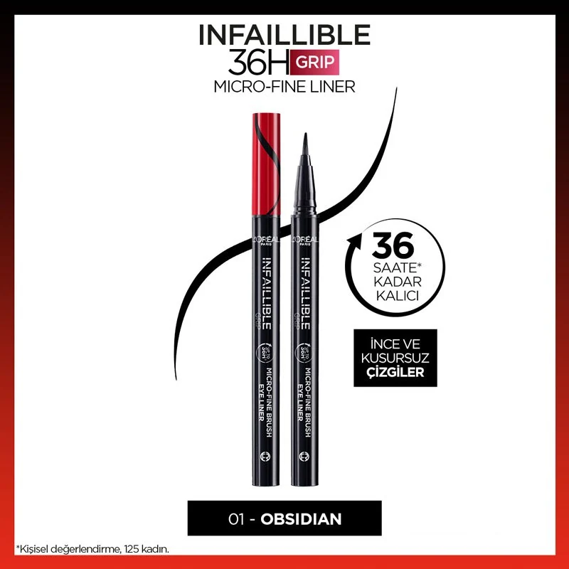 L'Oreal Infaillible 36H Micro Eyeliner - 01 Obsidian - Siyah ürün görseli