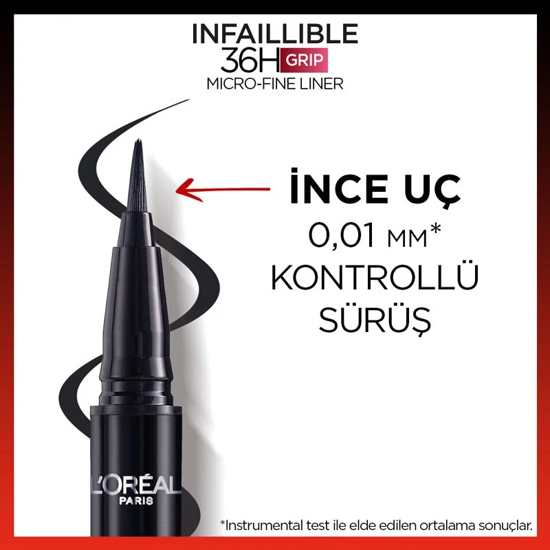 L'Oreal Infaillible 36H Micro Eyeliner - 01 Obsidian - Siyah ürün görseli