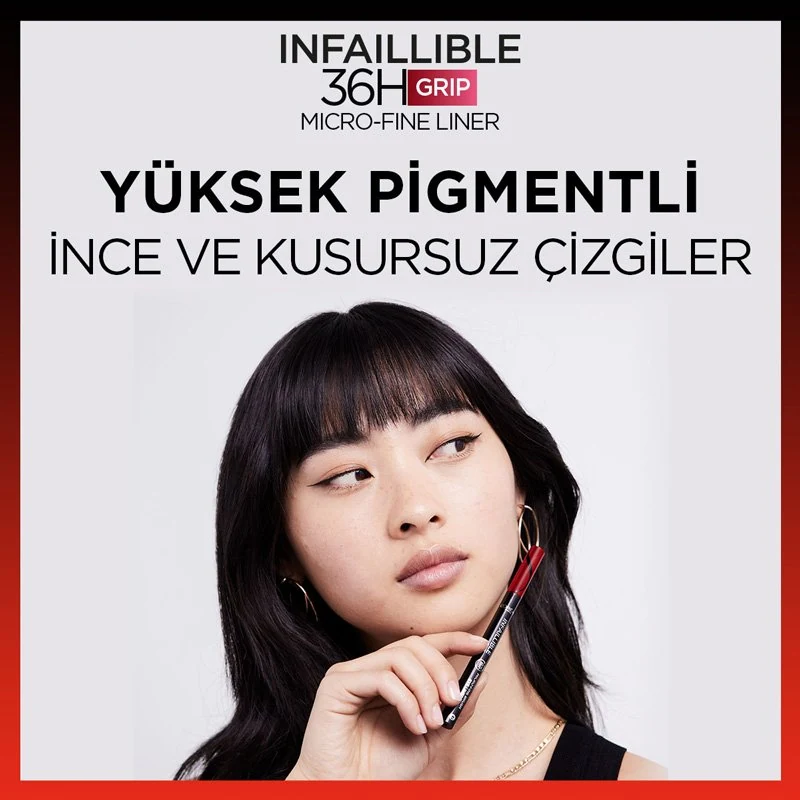 L'Oreal Infaillible 36H Micro Eyeliner - 01 Obsidian - Siyah model görseli