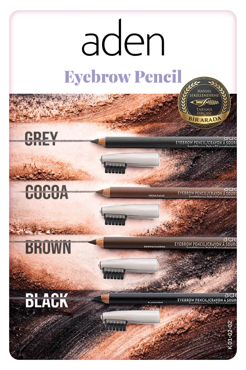 Aden Eyebrow Pencil - Kaş Kalemi 02 Brown(Kahverengi)