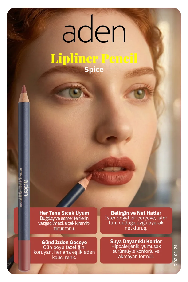 Aden Lipliner Pencil - Dudak Kalemi 24 Spice(Tarçın)