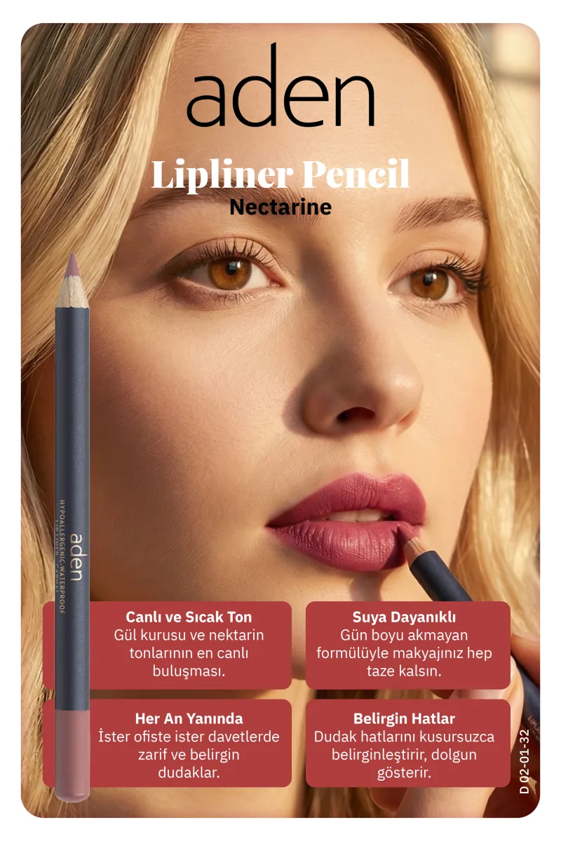 Aden Lipliner Pencil - Dudak Kalemi 32 Nectarine(Nektarin)