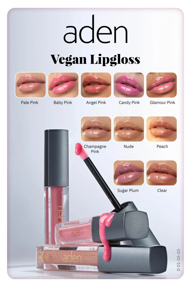 Aden Vegan Lipgloss - Vegan Dudak Parlatıcısı 03 Angel Pink(Işıltılı Şeftali)