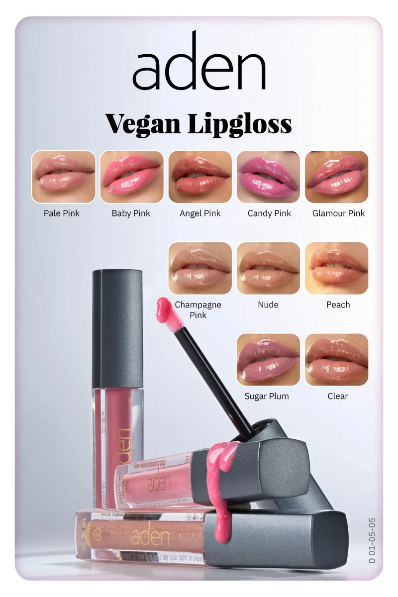Aden Vegan Lipgloss - Vegan Dudak Parlatıcısı 05 Glamour Pink(Işıltılı Pembe)