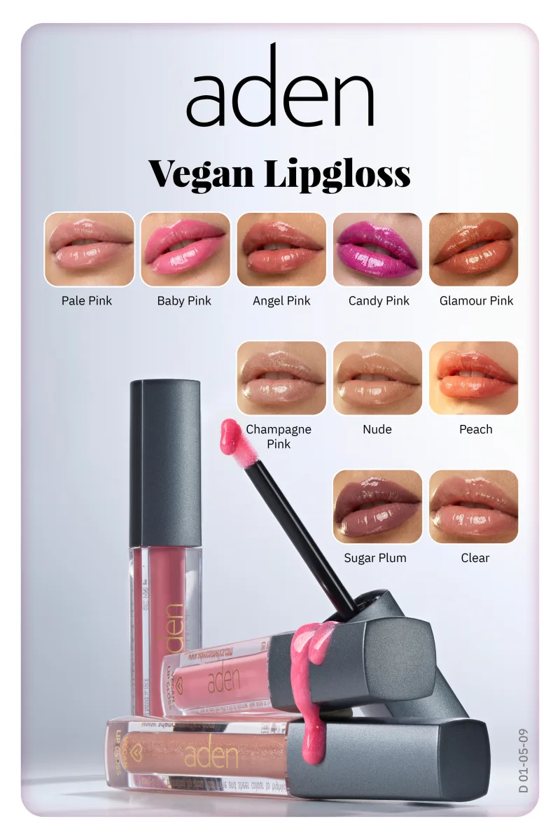 Aden Vegan Lipgloss - Vegan Dudak Parlatıcısı 09 Sugar Plum(Soğuk Pembe)