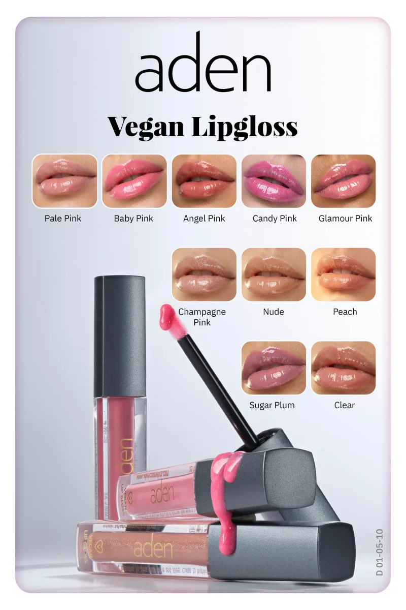 Aden Vegan Lipgloss - Vegan Dudak Parlatıcısı 10 Clear(Şeffaf)