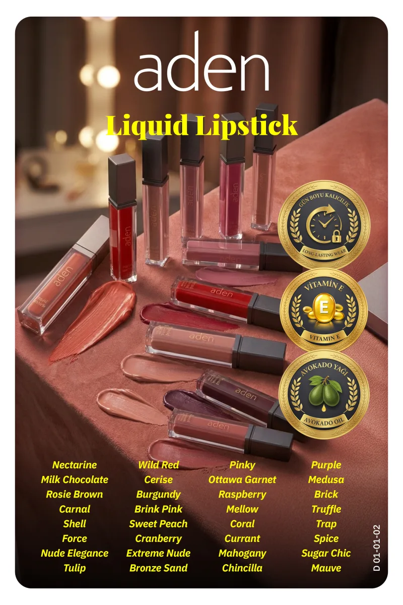 Aden Liquid Lipstick - Likit Ruj 02 Milk Chocolate(Sütlü Çikolata)