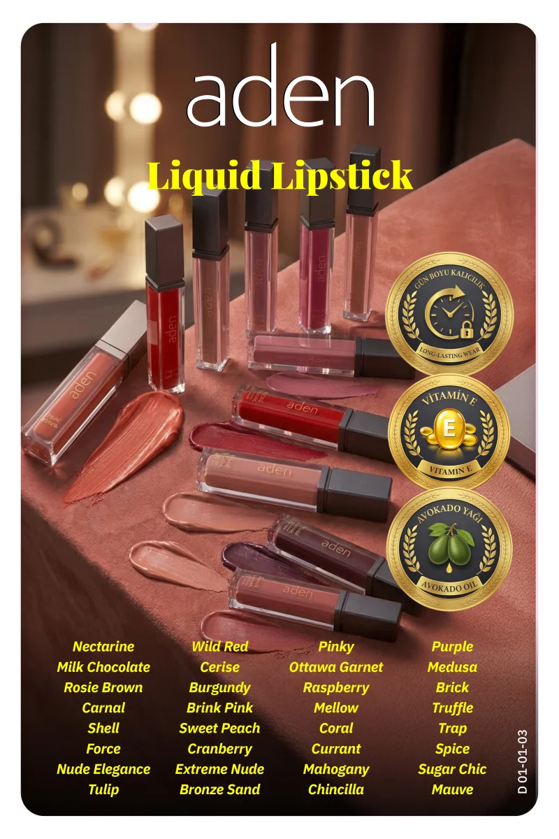 Aden Liquid Lipstick - Likit Ruj 03 Rosie Brown(Gül Kahvesi)