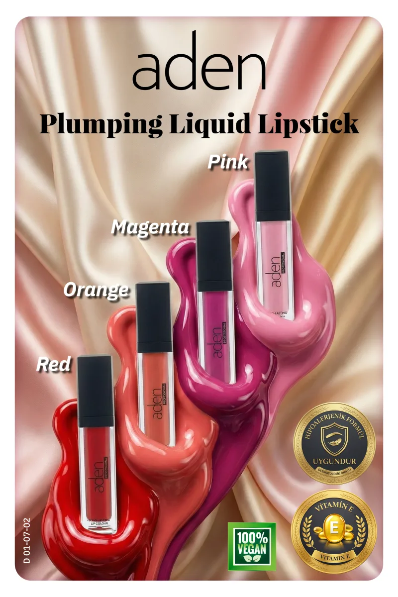 Aden Plumping Liquid Lipstick - Dolgunlaştırıcı Likit Ruj 02 Orange(Turuncu)