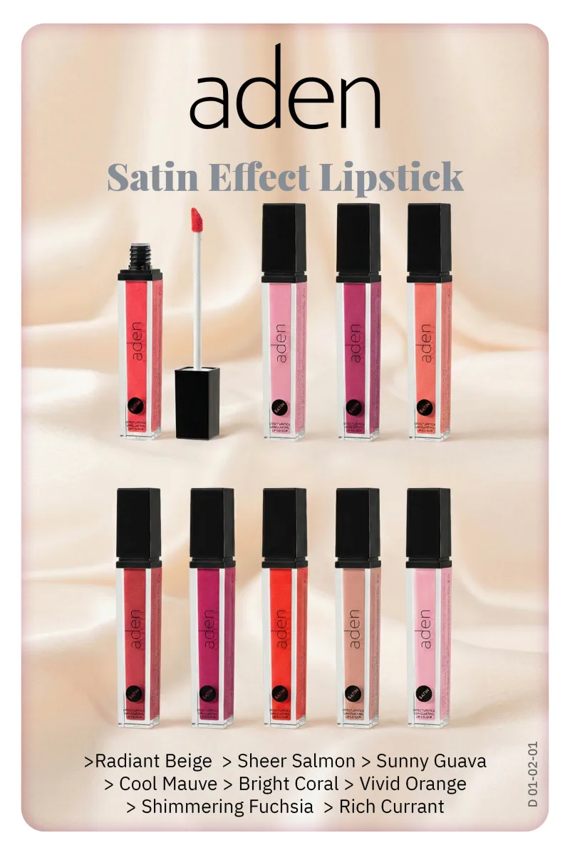 Aden Satin Effect Lipstick - Saten Etkili Likit Ruj 01 Radiant Beige(Işıltılı Bej)