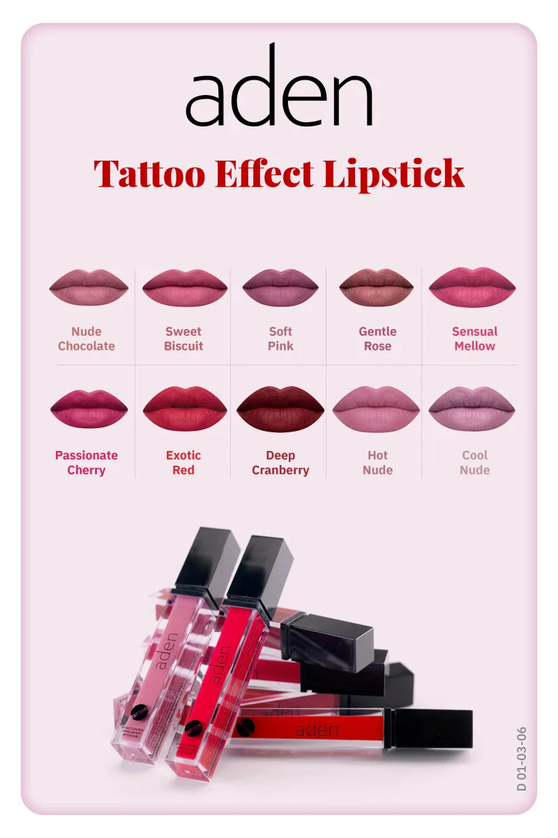 Aden Tattoo Effect Lipstick - Dövme Etkili Likit Ruj Passionate Cherry(Kiraz)