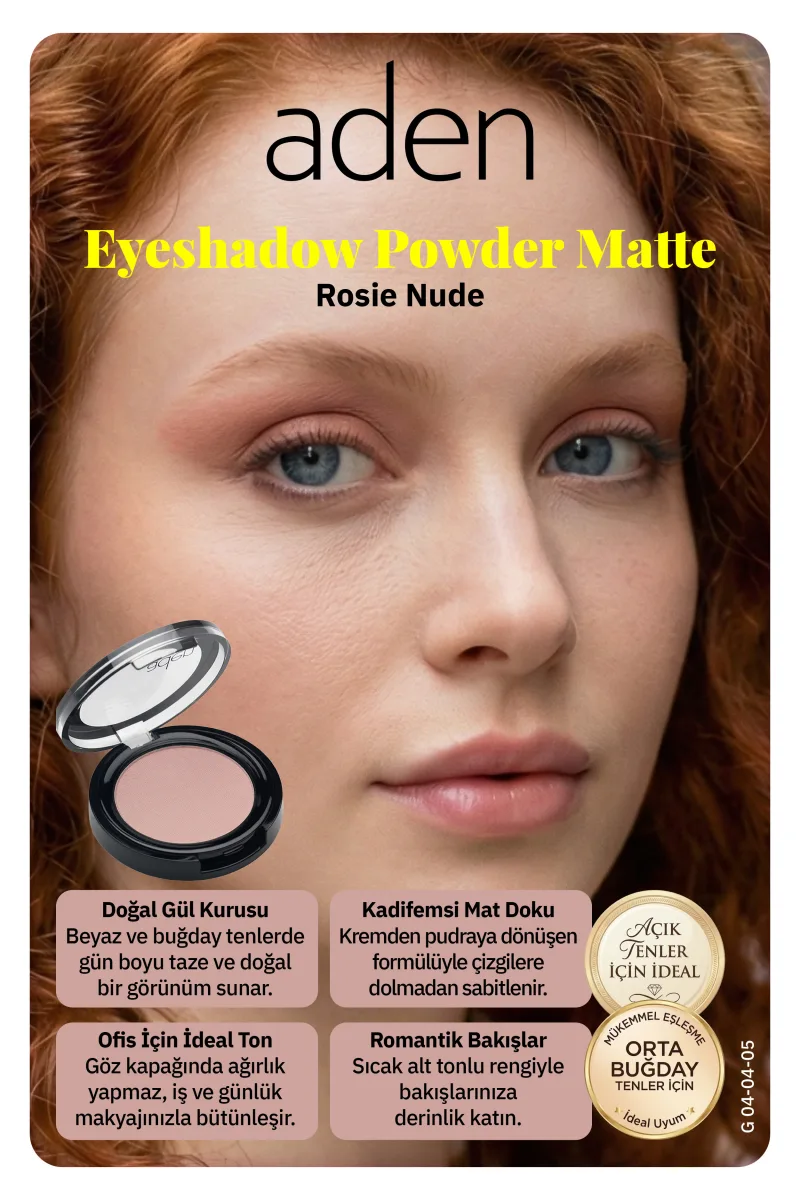 Aden Eyeshadow Powder Matte - Mat Göz Farı 05 Rosie Nude(Doğal Pembe)