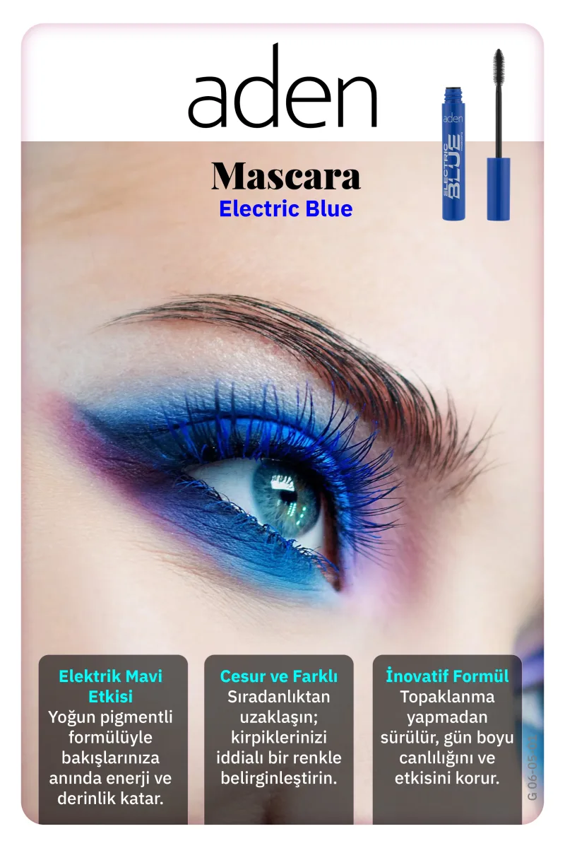 Aden Electric Blue Mascara - Elektrik Mavisi Maskara