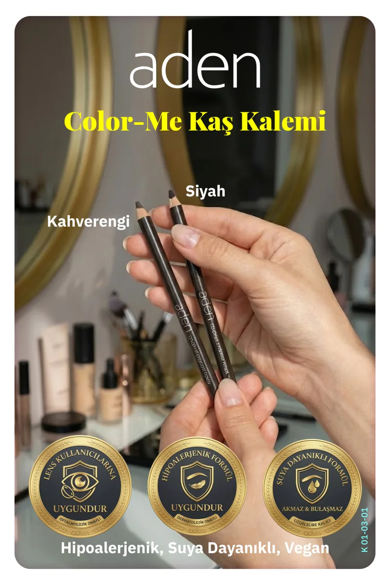 Aden Color-Me Eyebrow Pencil - Color-Me Kaş Kalemi 01 Brown(Kahverengi)