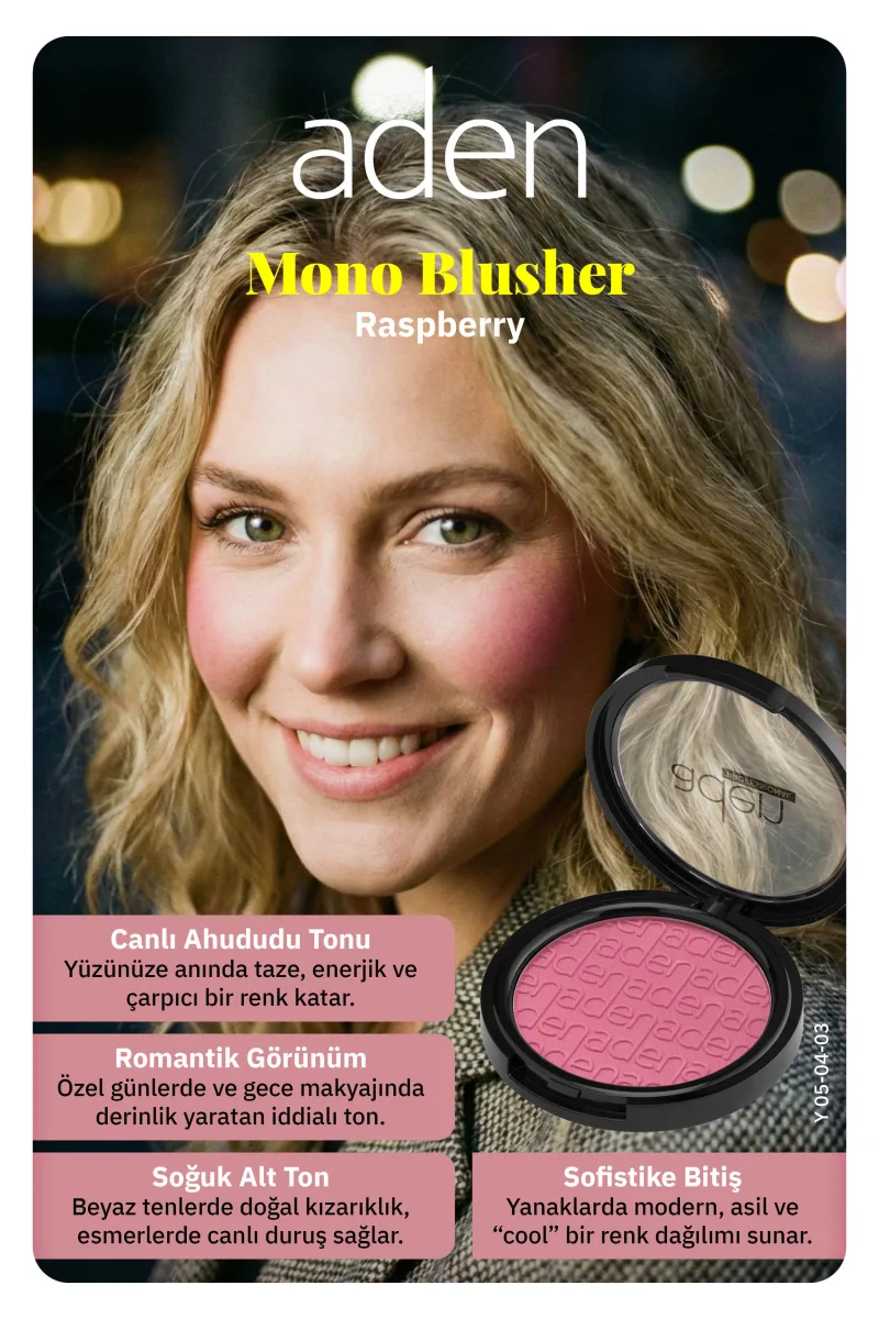 Aden Mono Blusher - Tekli Allık 03 Raspberry(Ahadudu)