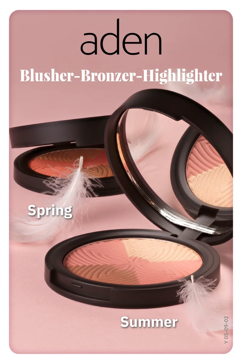 Aden 3 In 1 Blusher-Bronzer-Highlighter Summer