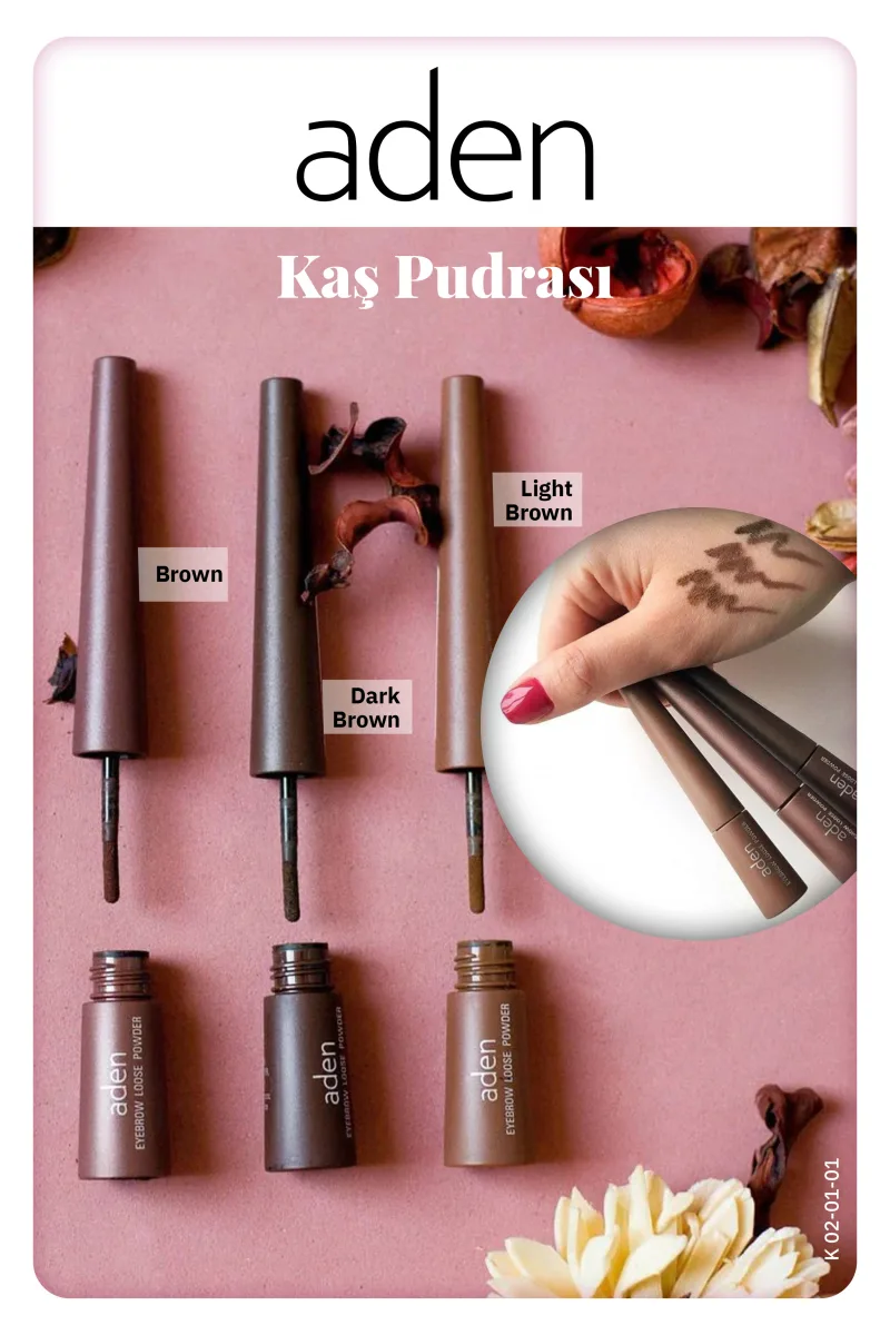 Aden Eyebrow Loose Powder - Kaş Pudrası 01 Light Brown(Açık Kahverengi)