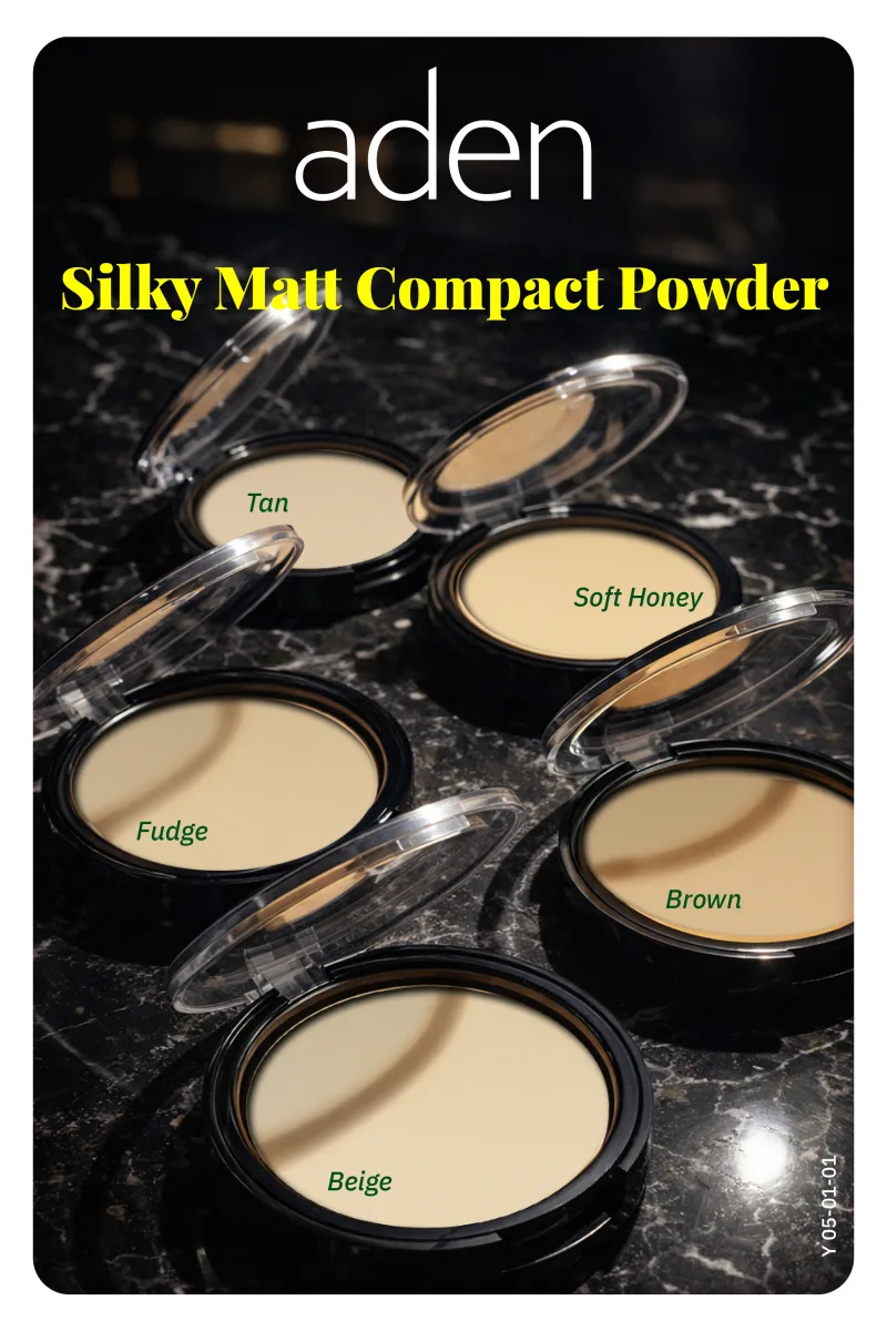 Aden Silky Matt Compact Powder - İpeksi Mat Pudra 01 Tan(Bronz)
